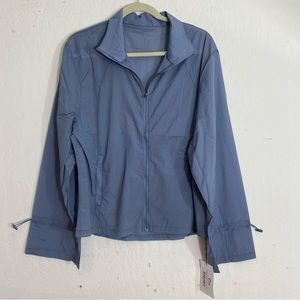 Zyia Active Gray Drawstring Windbreaker Women XL 1837XL NEW Lightweight